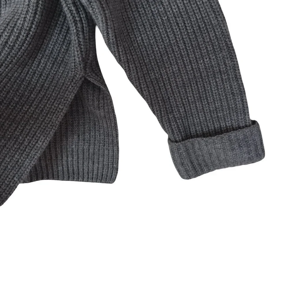 ASOS Grey Knit Sweater M Chunky Ribbed Minimalist Cozy Normcore Soft Grunge - Picture 5 of 9